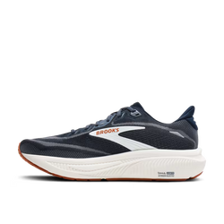 Brooks Ghost 18. Mens. 2E Wide. navy blazer/red earth/blue