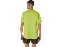 ASICS SILVER SHORT SLEEVED TOP. Mens. neon lime