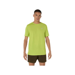 ASICS SILVER SHORT SLEEVED TOP. Mens. neon lime