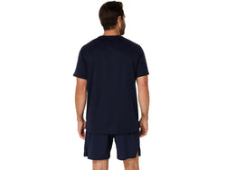 ASICS SILVER SHORT SLEEVED TOP. Mens. midnight