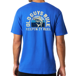 Old Guys Rule. Reel Marlin. T-Shirt. Royal Blue