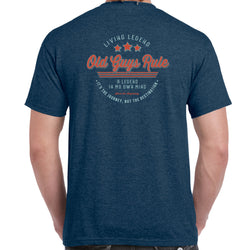 Old Guys Rule. Living Legend T-Shirt.  Blue Dusk