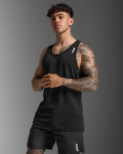 2XU Aspire Singlet. Mens. black/white