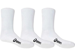 Asics Pace Crew Socks 3 Pack, white, Size 8-11