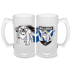 BULLDOGS NRL FROSTED STEIN GLASS 500ML