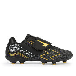 Sfida Catalyst Junior Football Boots. V Strap. black/gold