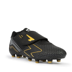 Sfida Catalyst Junior Football Boots. V Strap. black/gold