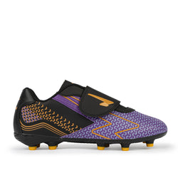 Sfida Catalyst Junior Football Boots. V Strap. purple/gold/black