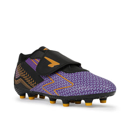 Sfida Catalyst Junior Football Boots. V Strap. purple/gold/black