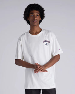 Champion Legacy Graphic Tee. Mens. ivory white