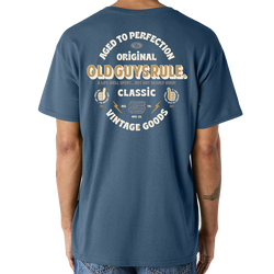 Old Guys Rule. Dad of the Day. T-Shirt. indigo blue