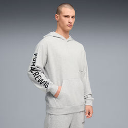 Puma Graphics French Terry Training Hoodie. Mens. light heather gray