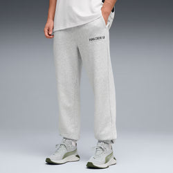 Puma Graphics French Terry Training Jogger Pants. Mens. light gray heather