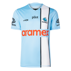 Sharks 2026 Pro Training Tee. Mens. sky