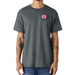 Old Guys Rule Old Guys Garage T-Shirt. charcoal.