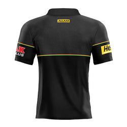 Penrith Panthers 2025 Media Polo. Mens. black