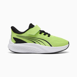 Puma Pounce Lite 2 AC+ PS. Junior Running Shoes. sunny lime/black/silver/white