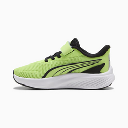 Puma Pounce Lite 2 AC+ PS. Junior Running Shoes. sunny lime/black/silver/white