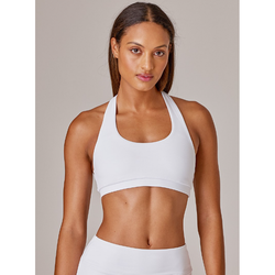 Running Bare Headliner Sports Bra. white