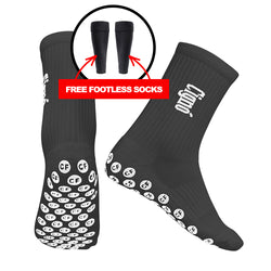 Cigno Grip Socks. Black, with Footless Socks