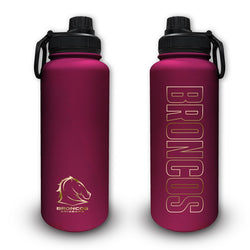 Broncos NRL Stainless Steel Drink Bottle 960ml.