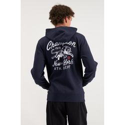 Champion Graphic Print Hoodie. Mens. navy