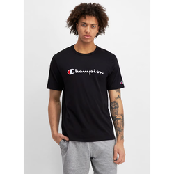 Champion Script Short Sleeve Tee. Mens. black