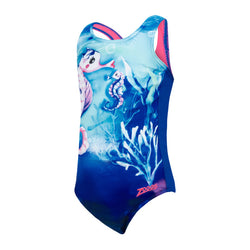 Zoggs SEA HORSE ACTIONBACK ONE PIECE SWIMSUIT. Girls - SPORTFIRST NAMBUCCA
