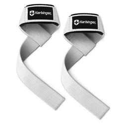 Harbinger Padded Cotton Lifting Straps. White