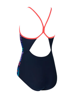 Zoggs Junior Girls Graffiti Brick Sprintback Swimsuit