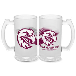 SEA EAGLES NRL FROSTED STEIN GLASS 500ML
