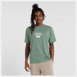 New Balance Heritage Graphic T-Shirt. Mens. dark juniper