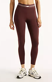 New Balance AC Legging 25". Womens. cherry leather