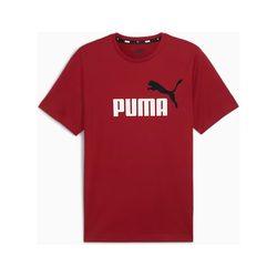 Puma Essentials+ 2 Colour Logo Tee. Mens. intense red