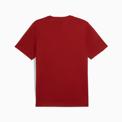 Puma Essentials+ 2 Colour Logo Tee. Mens. intense red