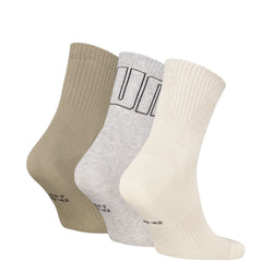 PUMA UNISEX MESH LOGO SHORT CREW SOCK 3P. neutral combo