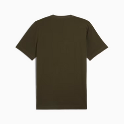 Puma Essentials+ 2 Colour Logo Tee. Mens. dark olive