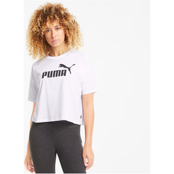 Puma Essential Cropped Logo Tee. Womens. white - SPORTFIRST NAMBUCCA