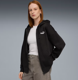 Puma Essentials Small No. 1 Logo Comfort Full-Zip Hoodie. Womens. black