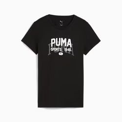 Puma Graphic Varsity Tee. Womens. black