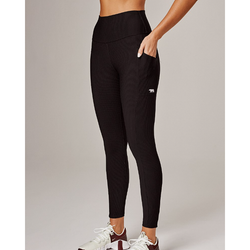 Running Bare Rise Above Ribbed Leggings 28". black