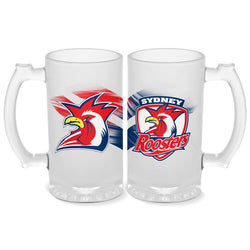 ROOSTERS NRL FROSTED STEIN GLASS 500ML