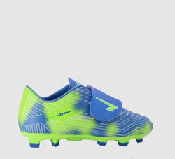 Sfida Intense Junior V-Strap Football Boot. royal/lime