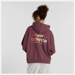 New Balance Multi Color Logo Hoodie. Womens. faded plum