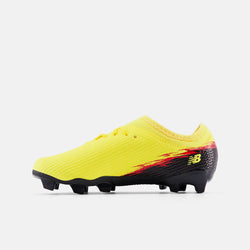 New Balance Furon Team Jnr FG V8. punch yellow/black/fire cracker