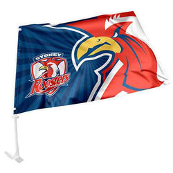 Roosters NRL Car Flag