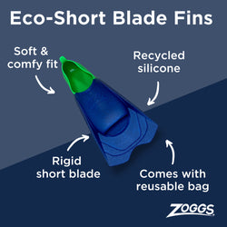 Zoggs ECO SHORT BLADE FINS US 7-8 - SPORTFIRST NAMBUCCA