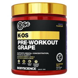 BSc K-OS Pre-Workout, Grape. 300g, 30serves - SPORTFIRST NAMBUCCA